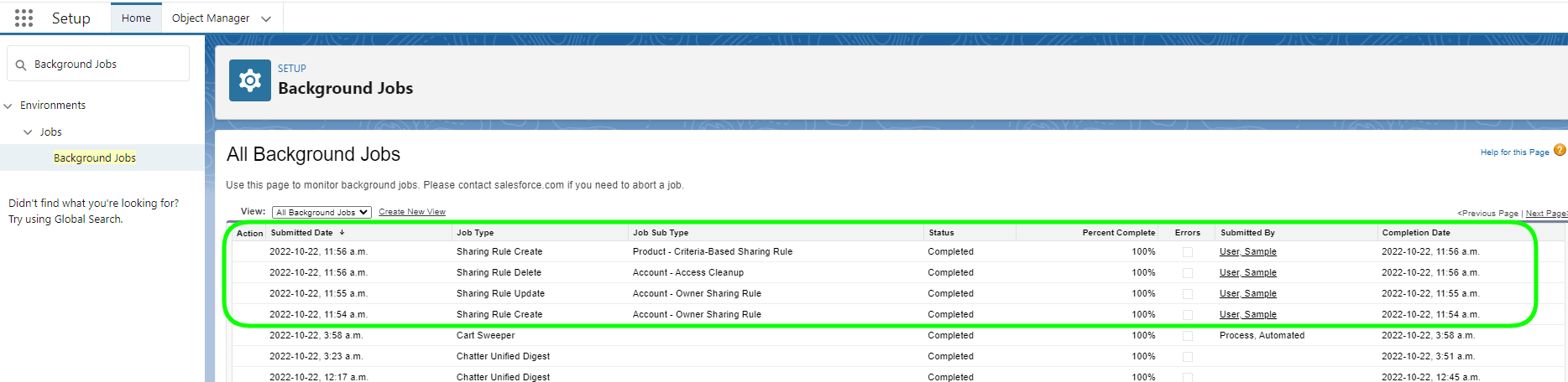 How To Check Sharing Rules Calculation Job In Salesforce Example