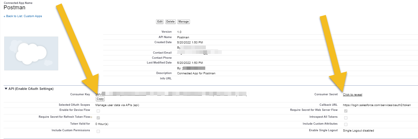 Salesforce connected app client id and secret