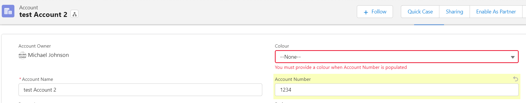 Validation Rule thrown Salesforce