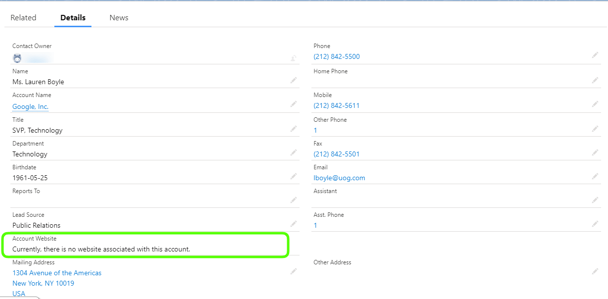 Show custom label being displayed